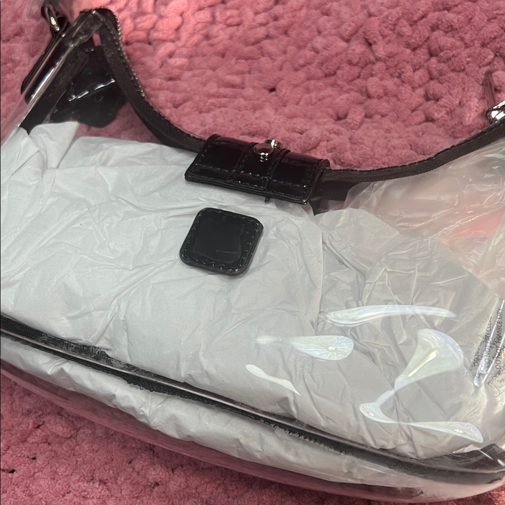 Clear and Black Women's Shoulder Bag - Picture 4 of 5